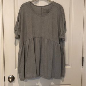 Anthro oversized heather gray top sz xs/s